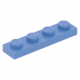 LEGO lapos elem 1x4, középkék (3710)